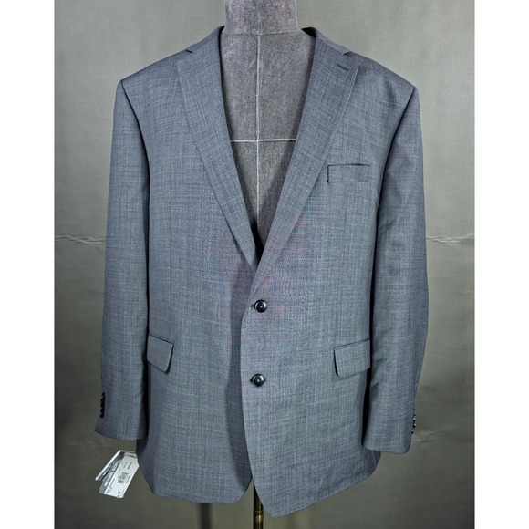 Michael Kors 2 Piece Suit Men 50L Gray Pants 44x32 Wool Blend Quiet Luxury *FLAW - Picture 2 of 16